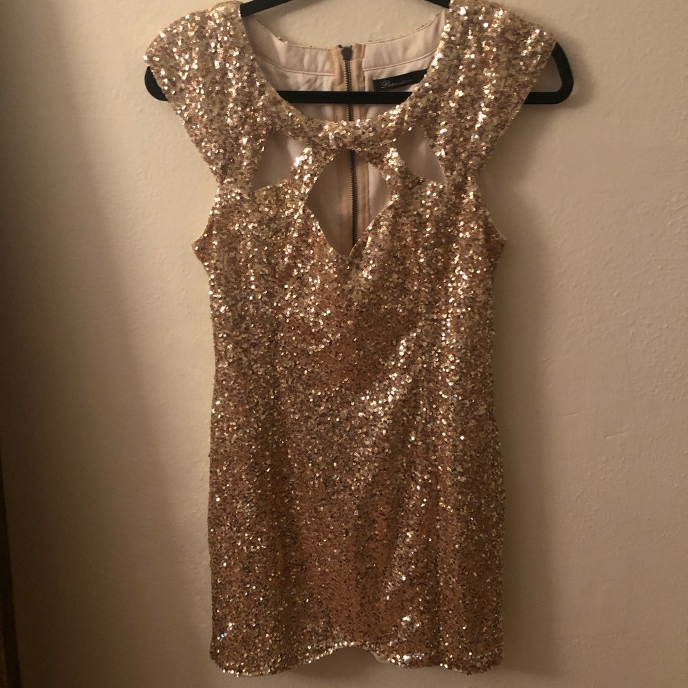 Xenia Gold Sequin Dress